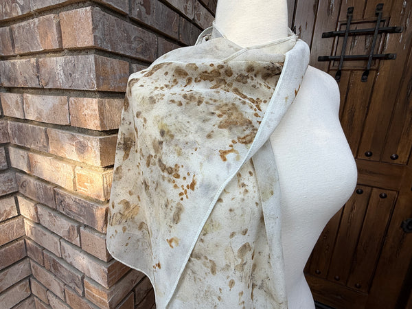 Eco-Dyed Chiffon Scarf (SC-0006) - Brown, Tan, Rust, Black