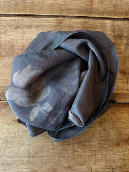 Eco-Dyed Silk Scarf (S-0014) - Purple, Pink, Red, Cream