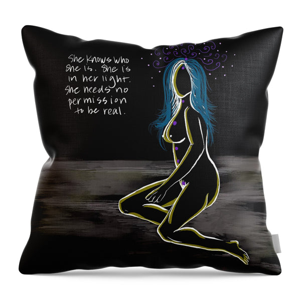 In Her Light - Throw Pillow