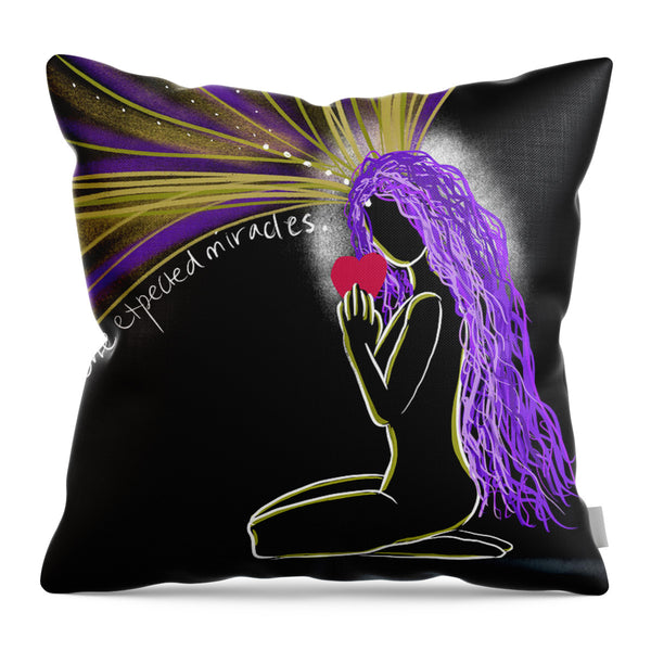 She Expected Miracles - Throw Pillow