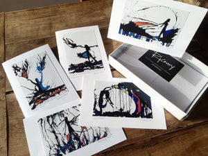 Ink Art Print Gift Card Set - 10 cards, signed by the artist
