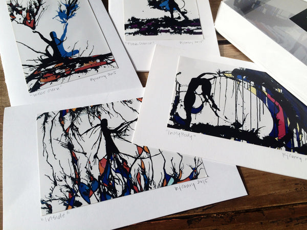 Ink Art Print Gift Card Set - 10 cards, signed by the artist