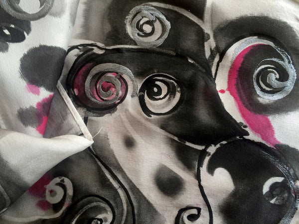 Spiral Dreams - Red, Black and Metallic Silver