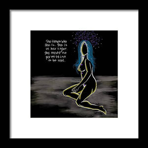 In Her Light - Framed Print