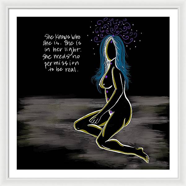 In Her Light - Framed Print
